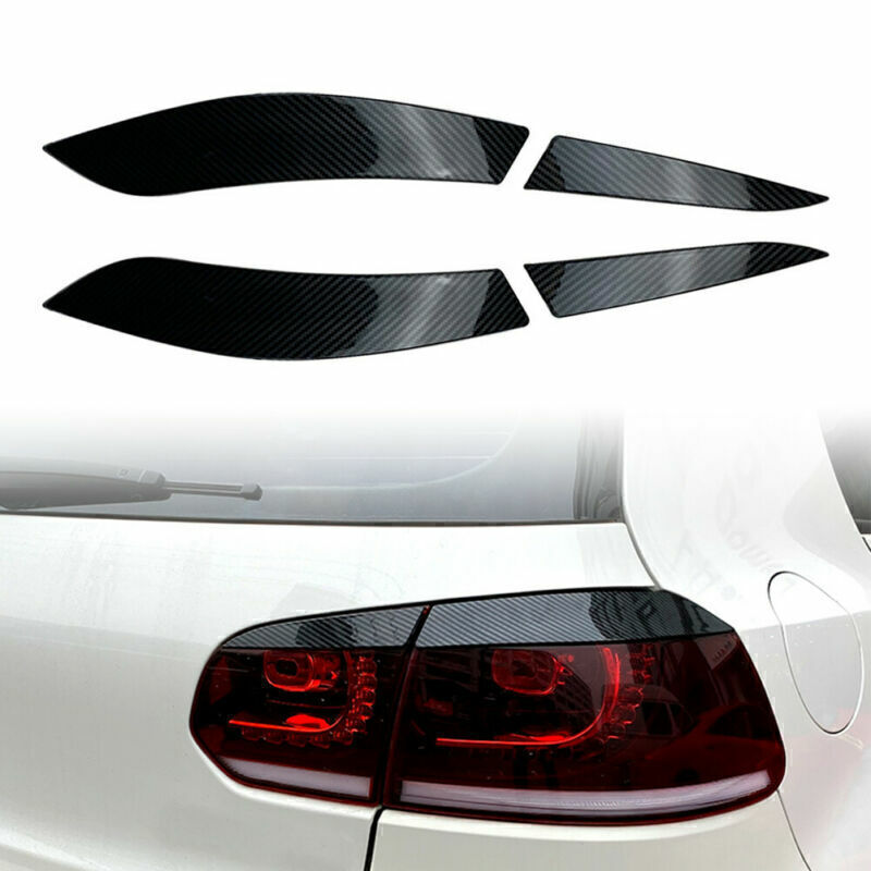 Rear Tail Light Lamp Eyelid Trim Cover for VW for Golf 6 MK6 2008-2013 Carbon Fiber