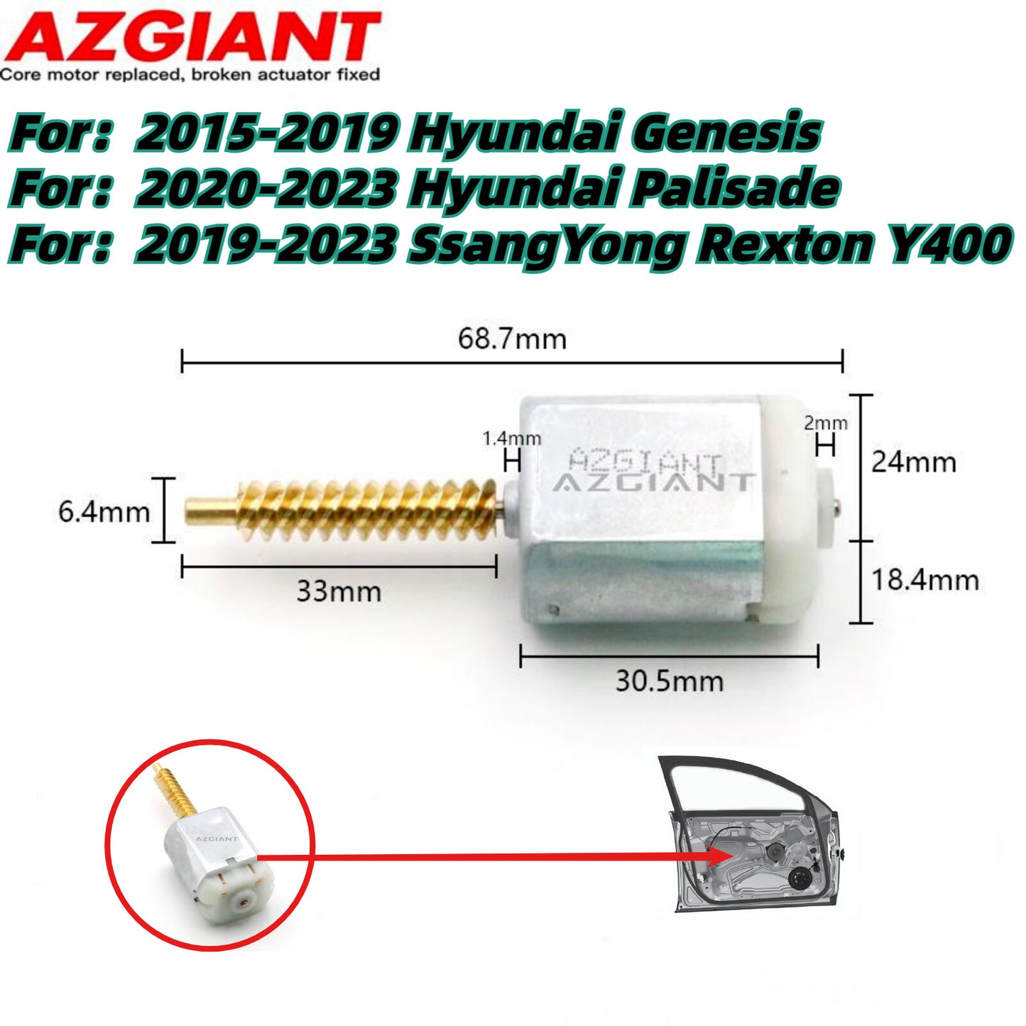 Automotive door lock motors suitable for 2020-2023 for Hyundai Palisade and 2015-2019 for Hyundai for Genesis .