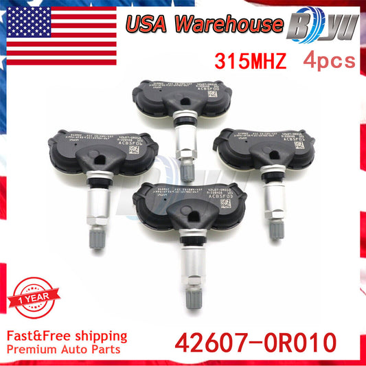 4x Tire Pressure Sensor TPMS 315Mhz 42607-0R010 for Toyota Highlander RAV4 13-20