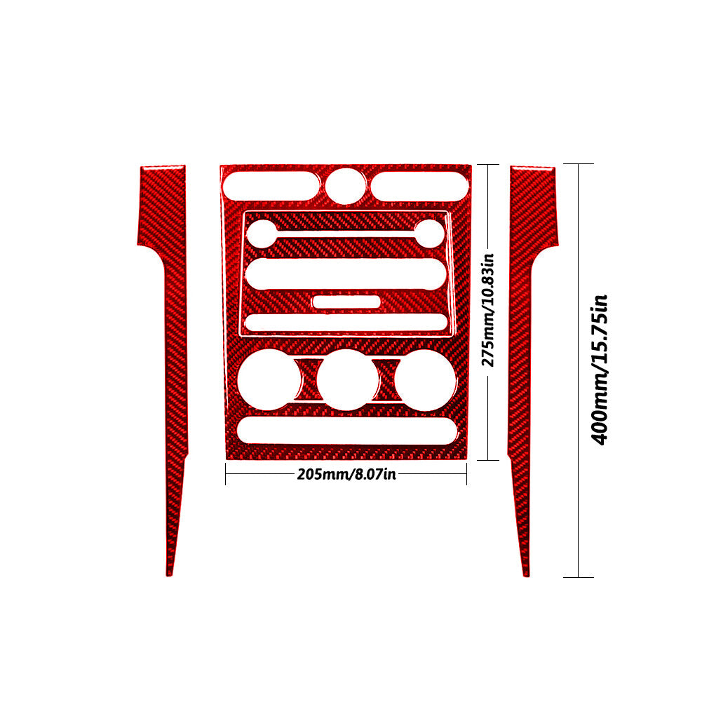 Red Carbon Fiber Center Control Panel Cover Trim for Ford for Mustang 2005-2009
