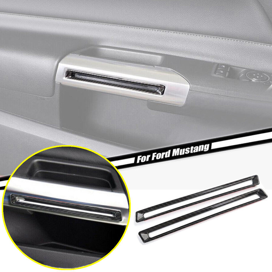Suitable for 2015-2022 for Ford for Mustang carbon fiber interior door handle ring frame trim cover