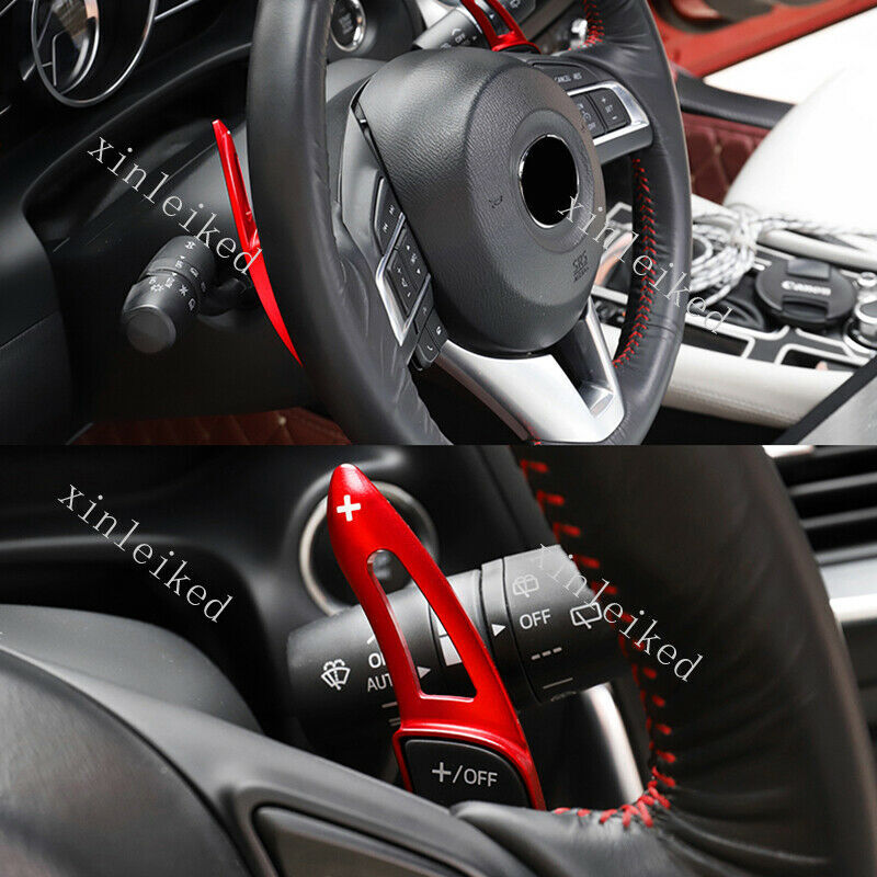 for Mazda 3 Axela 2014-2018 Red Alloy Trim Steering Wheel Shift Paddle Extension