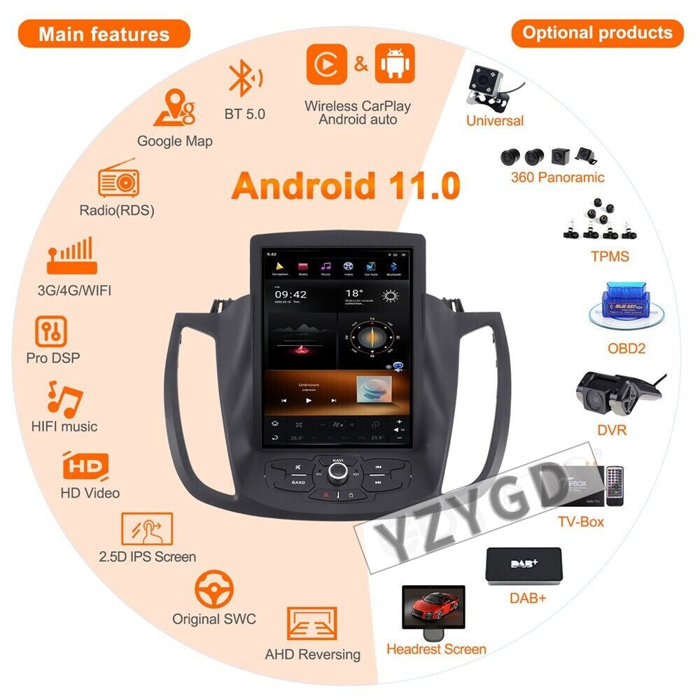 for Ford Kuga 2013-2017 Android Car Radio Carplay Stereo Receiver 128GB Screen