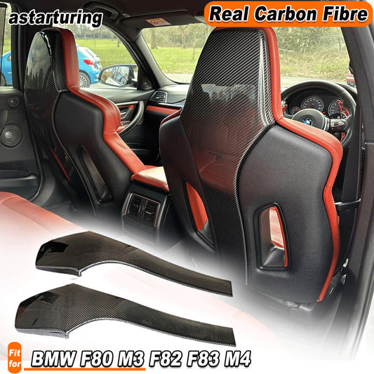 2PC/Set for BMW F82 M4 Coupe F80 M3 Sedan REAL Carbon Front for Seat Back Trim Cover