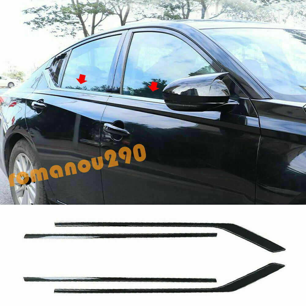 4P for Nissan Altima 2019-2022 Black Titanium Window Lower Strips Cover Trims