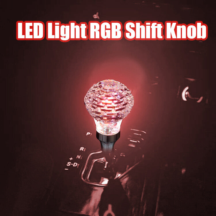 LED Light RGB Car Shift Knob Stick AcrylicGear Shifter For AT/MT Clear Crystal