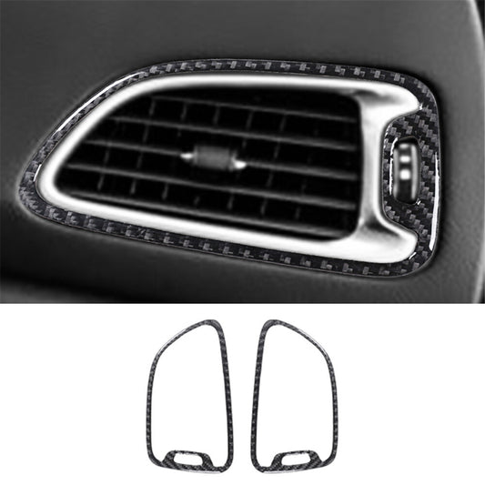 2X Carbon Fiber Side Air Vent Outlet Frame Cover Trim for Chrysler 200 2015-2017