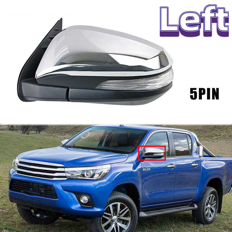 Left for Toyota Hilux 2015-2020 Side Door Mirror Rearview W/Turn Signal 5PIN