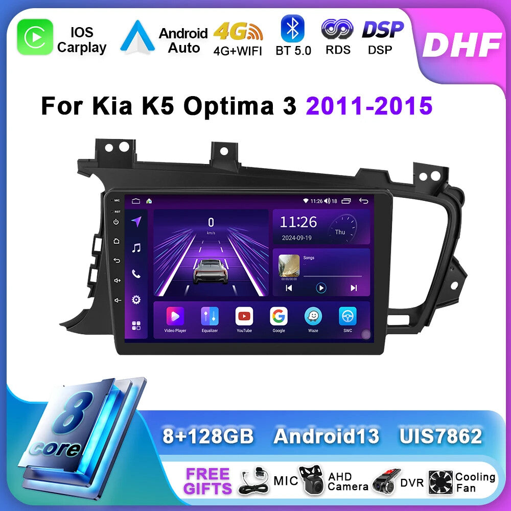 Car Radio Carplay Screen for Kia for K5 Optima 2011-2015 GPS Multimedia Video Player