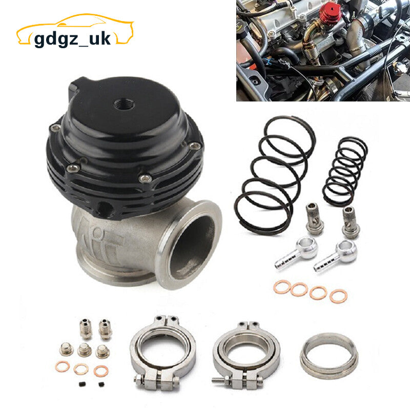 Black 44mm External Wastegate MVR V-Band Flange Turbo Water Cooled Aluminium