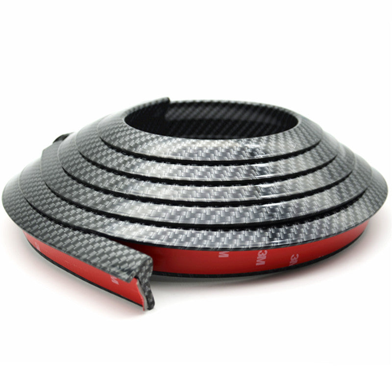 2x 3D Carbon Fiber Car Fender Flare Wheel Eyebrow Protector Rubber Strip Sticker