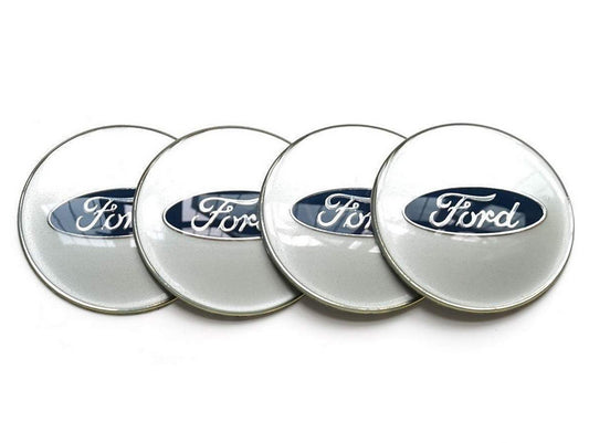 4-Piece for Ford Wheel Center Sticker 65mm Wheel Edge Sticker Badge Silver
