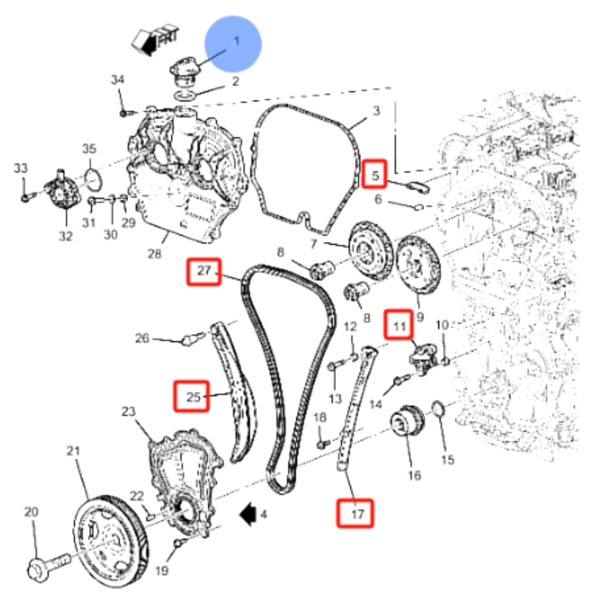 8-piece Equipment Manufacturer Timing Chain Kit for Cadillac 2019-2024 2.0T CT4 CT5 CT6