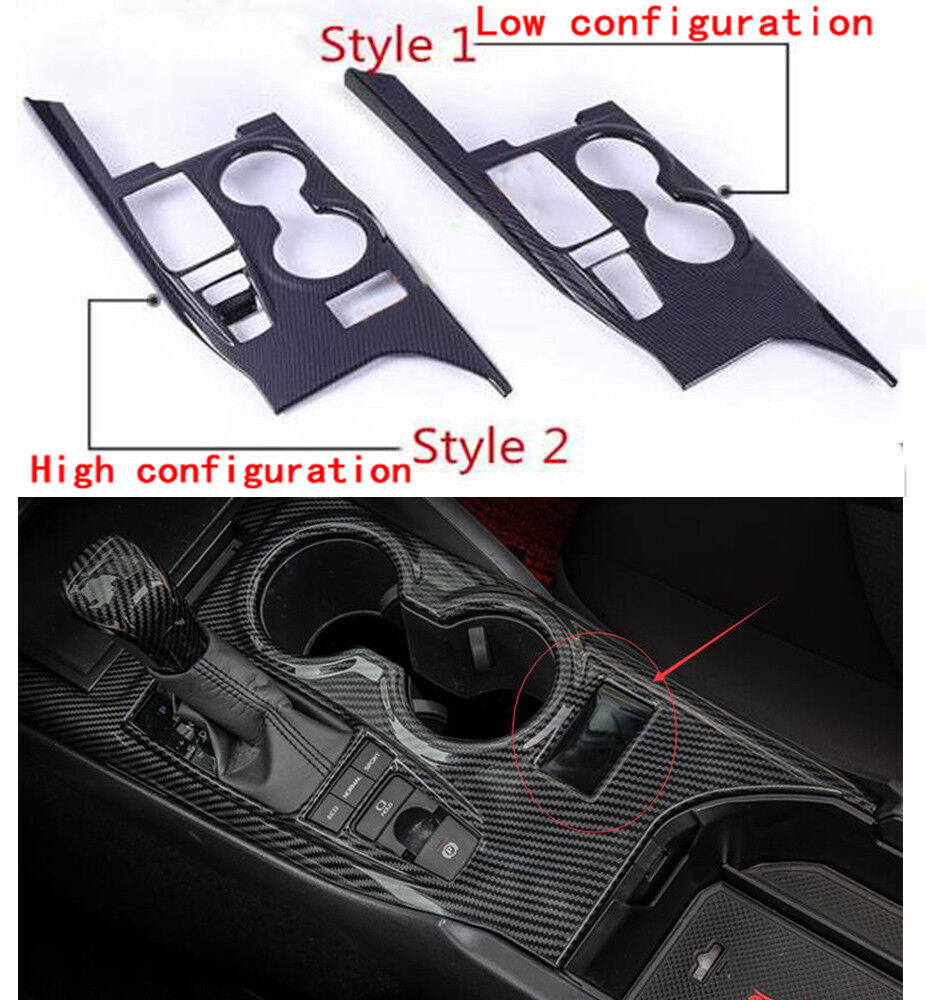 for Toyota for Camry 2018-2023 Carbon Fiber ABS Central Gear Shift Box Panel Cover