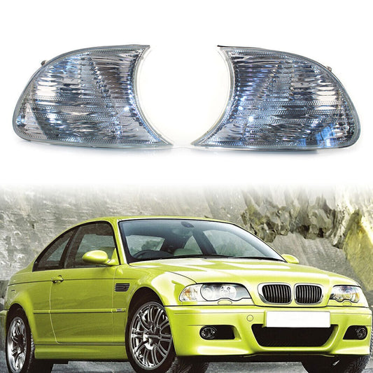 Front Turn Signal Light With White Lens Fit for BMW E46 3-Series 2DR 2000-2001