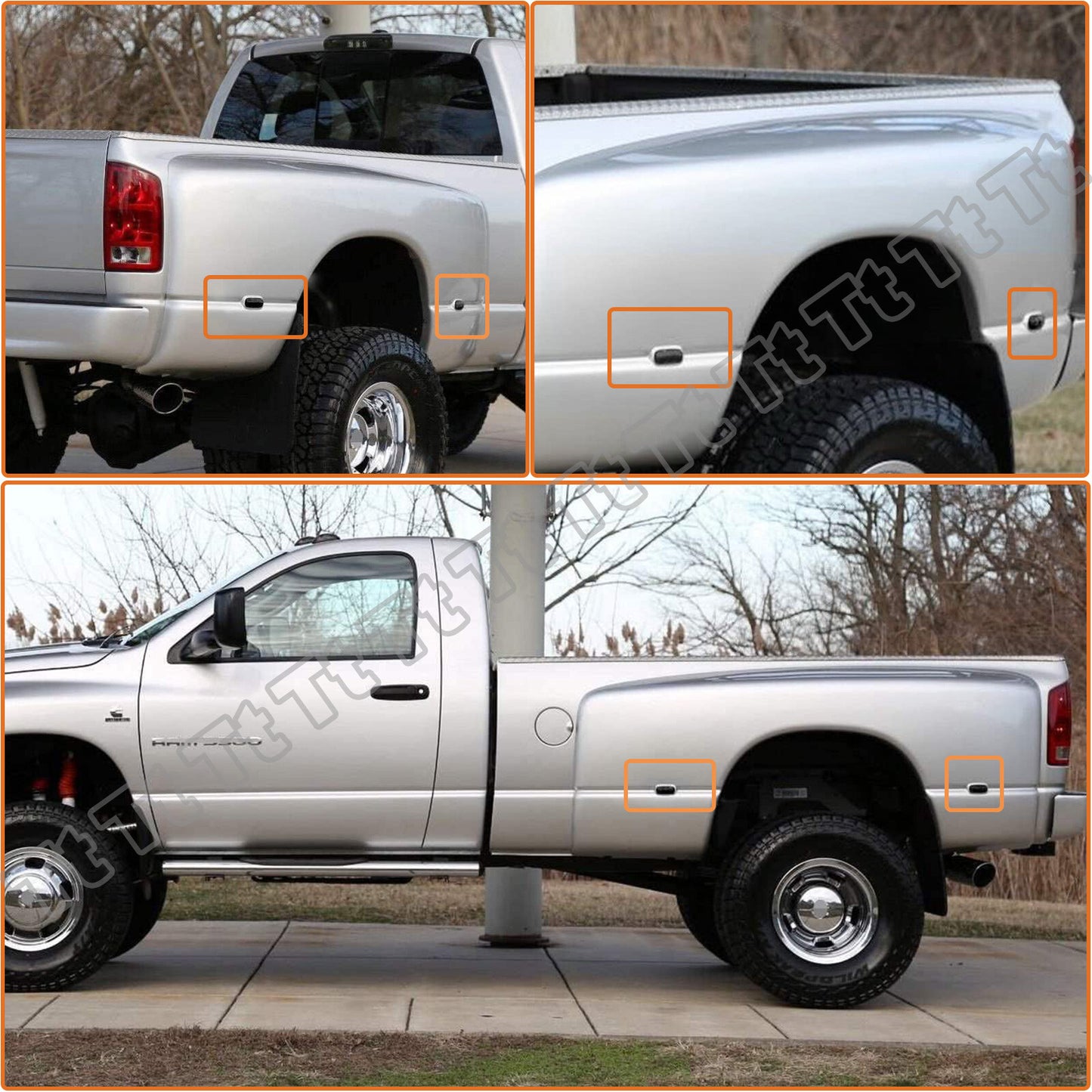 Suitable for 03-09 for Dodge for Ram 3500 2500 Twin Head LED Mudguard Side Marker Lights (Smoke 4X)