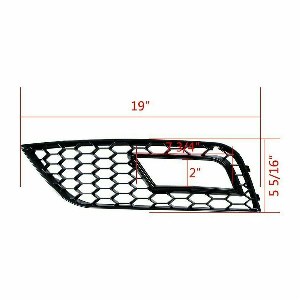 2-Piece Front Bumper Fog Light Grille Cover Trim for 2013-2016 for Audi A4 B8.5 RS