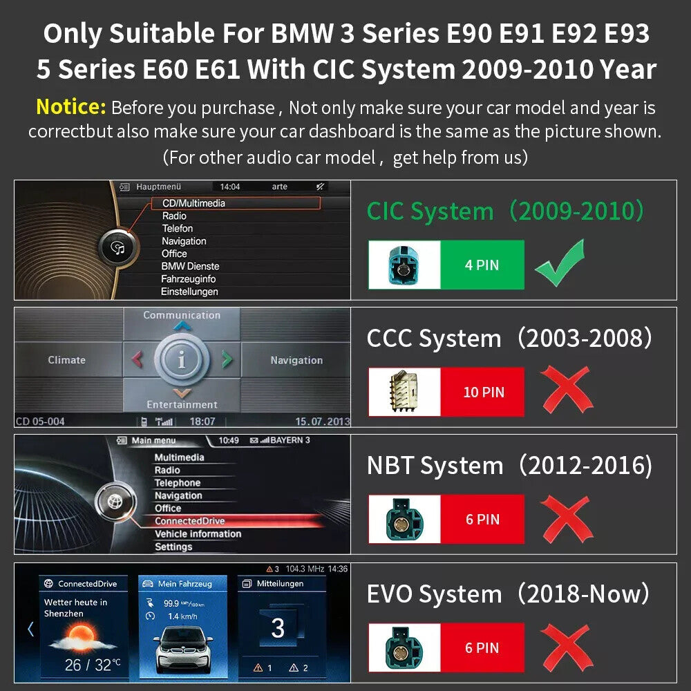 8.8 Wireless CarPlay Android Auto Car Multimedia for BMW 3 5 Series E90 E91