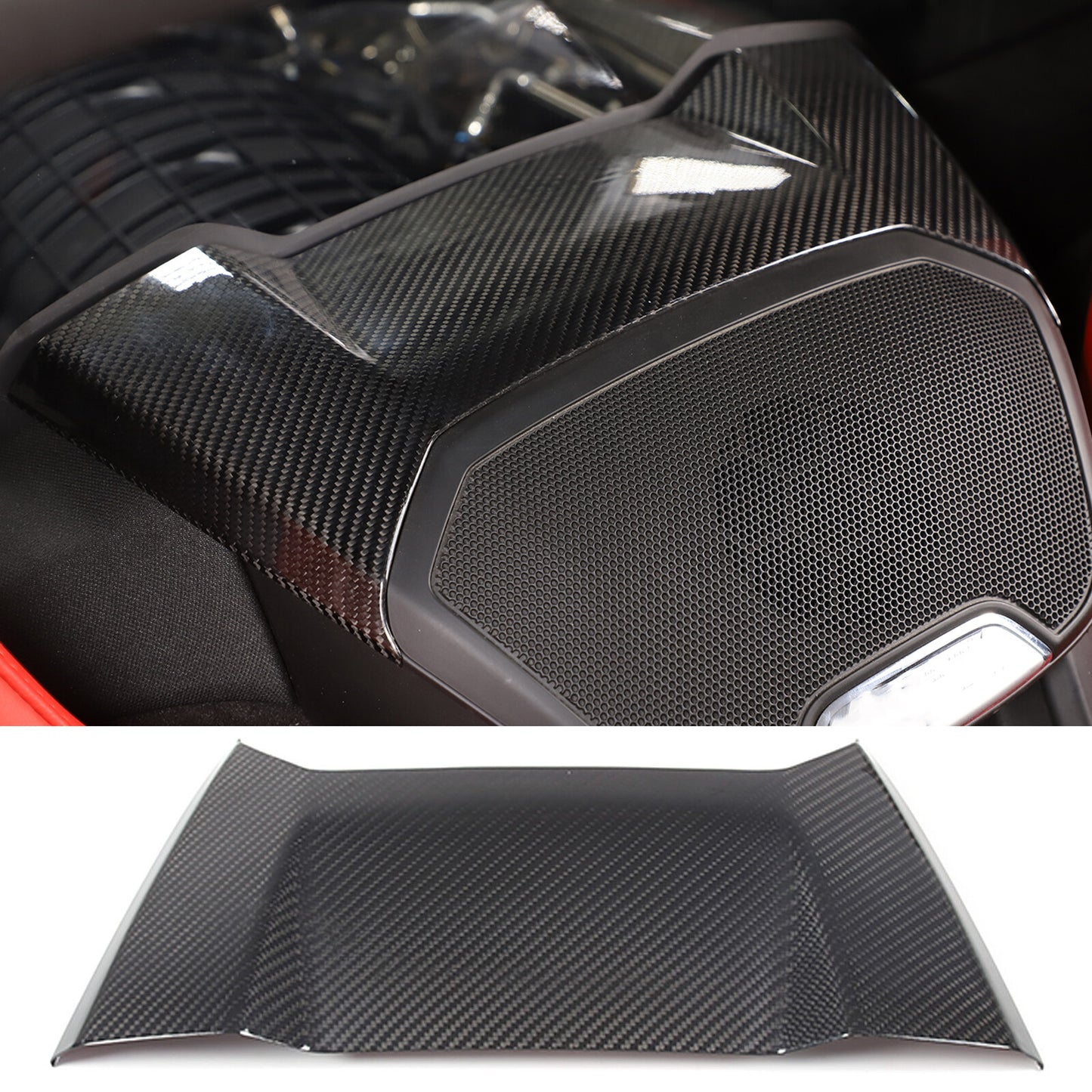 Matte black center console cupholder panel cover trim for Corvette C7 2014-2019