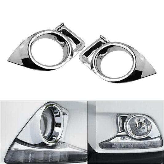 2x Chrome Front Fog Light Cover Trim for Toyota Highlander 2014-2016