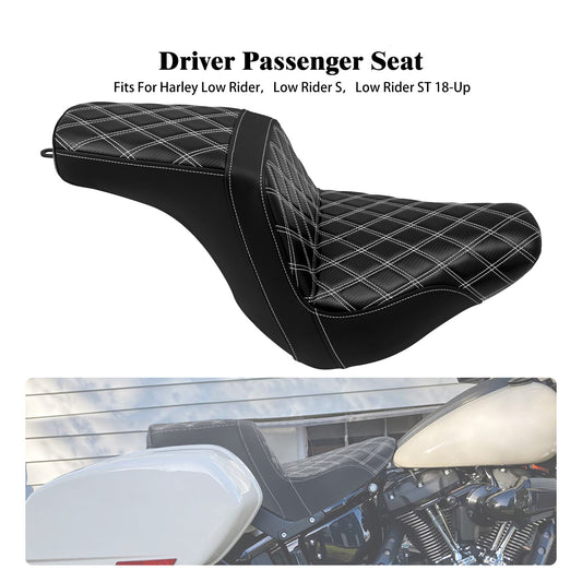 Driver Passenger Gel for Seat White Line for Harley Low Rider FXLRS FXLRST 2018-2024