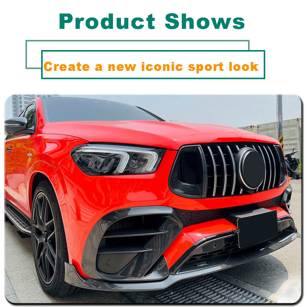 Fit for Benz W167 C167 GLE450 Sport Coupe Real Carbon Front Fins Air Vent Cover