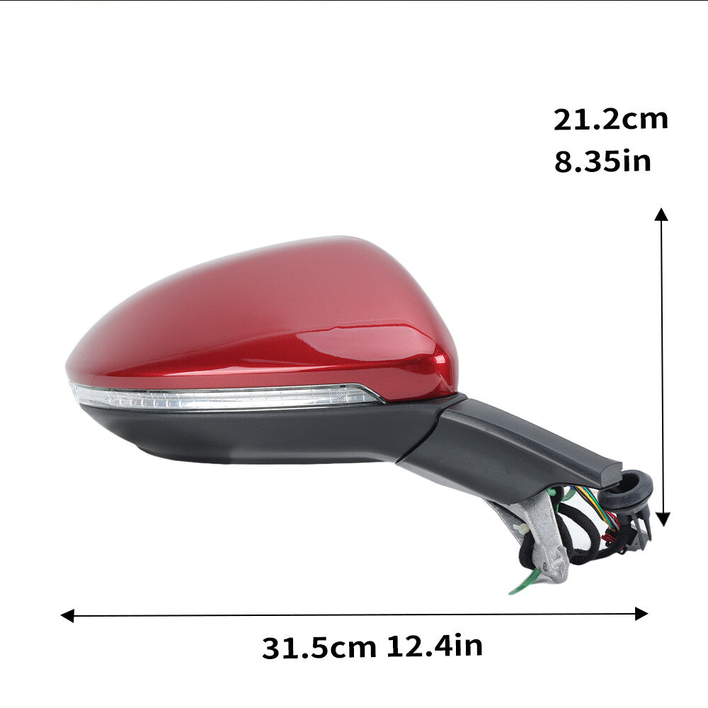 F¨¹r for VW for Golf VII MK7 2012-2020 Rechts Au?enspiegel Spiegel Elektrisch Heizung Rot