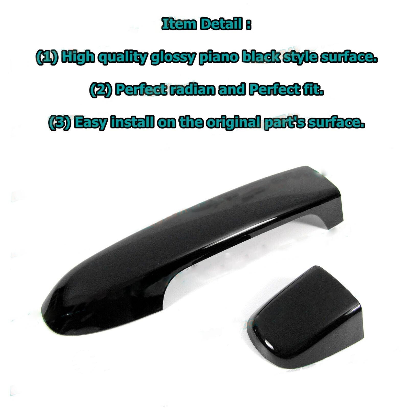 For 18 19 20 21 22 23 for Subaru Crosstrek Glossy Black Side Door Handle Cover Trim