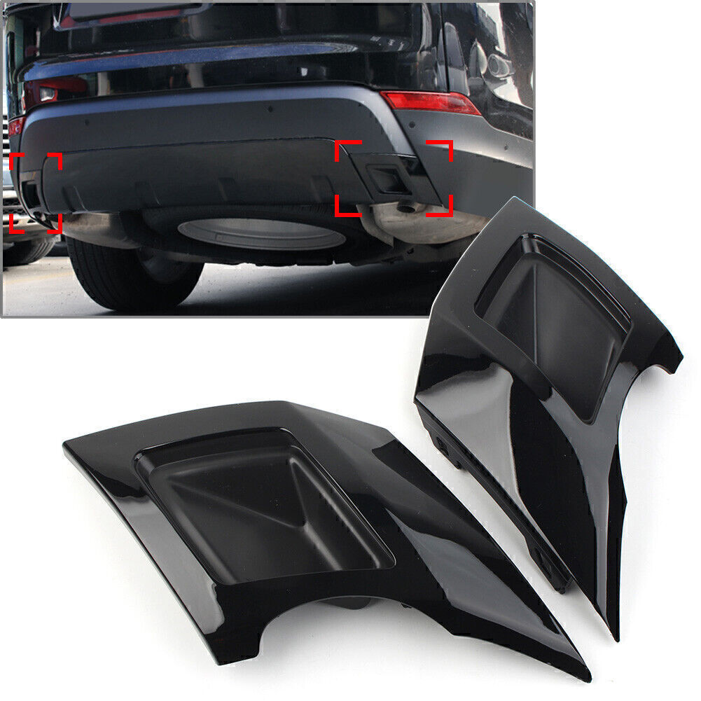 Pair Black Tail Exhaust Cover Trim for Land Rover Discovery 5 2017-2021 2020 19