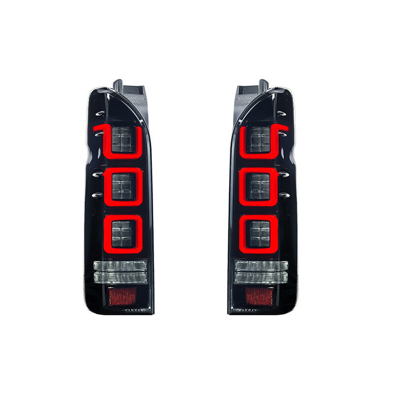 2Pcs Smoke Red V3 3D Full LED Tail Lights for 04-20 for Toyota Hiace Van taillights