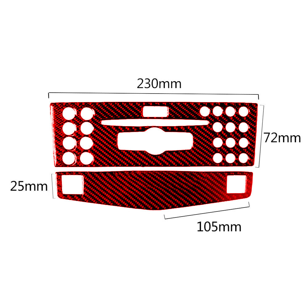 Red Carbon Fiber Console CD Trim for Mercedes-Benz W204 2007-2010 Type D
