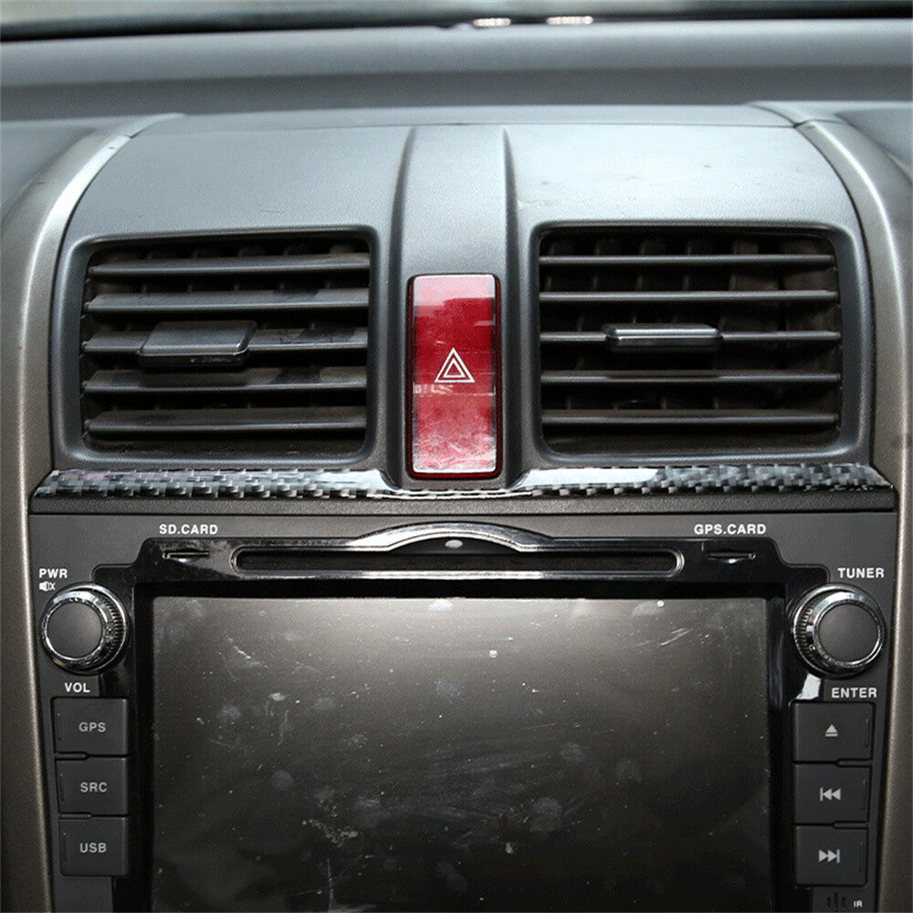 Carbon Fiber Warning Light Button Lower Strip Cover for Honda CRV CR-V 2007-2011