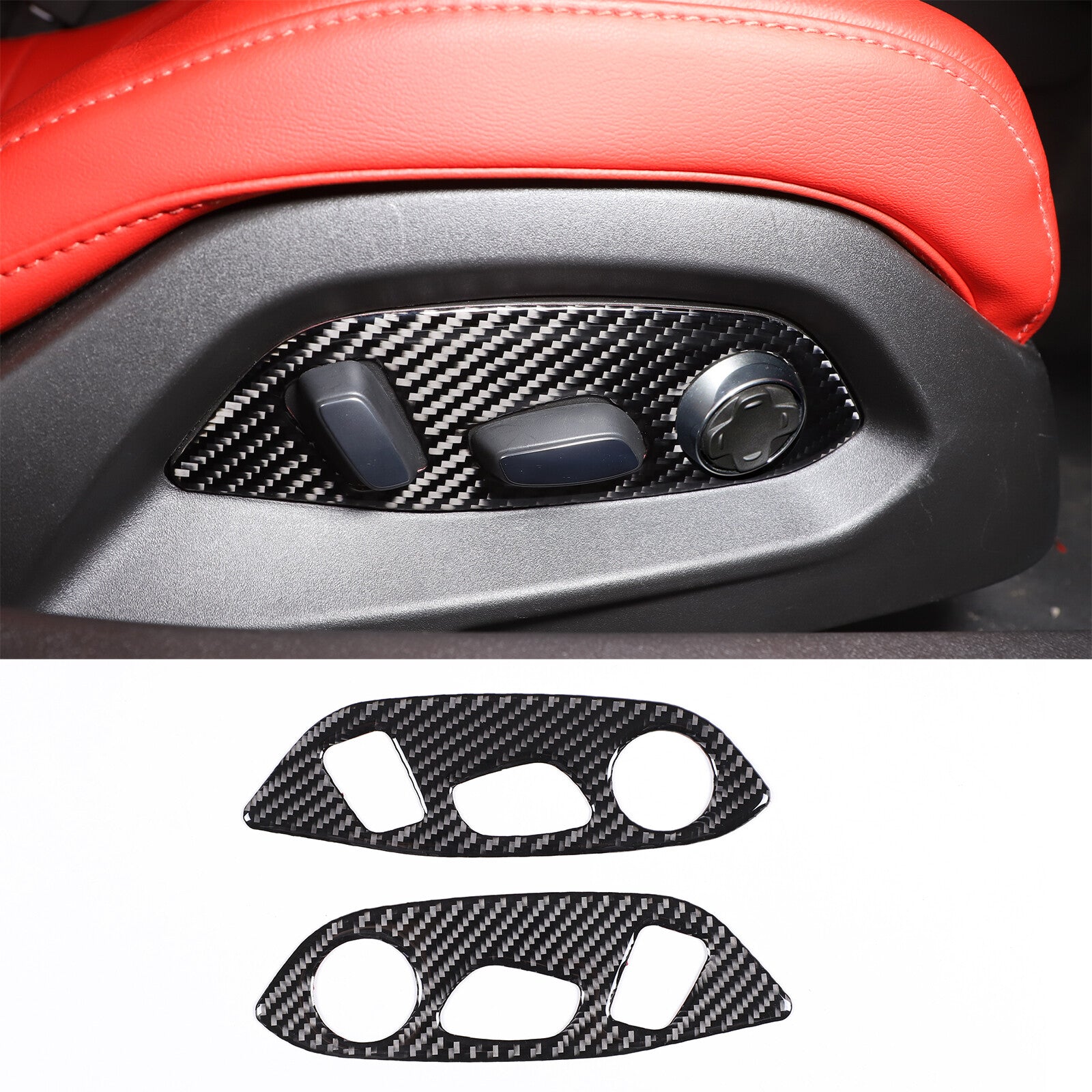Genuine carbon fiber interior door center panel cover trim for Corvette C8 2020 - 2023