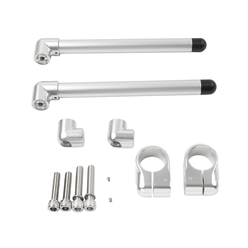 Silver Cafe Racer Bars 7/8 Universal Clip-On Handlebar Fork Tube 37MM