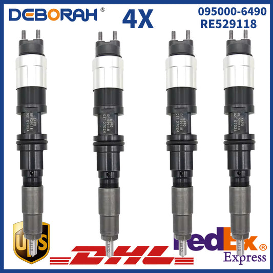4X Fuel Injector 095000-6490 095000-6492 DZ100217 RE546781 For D7430
