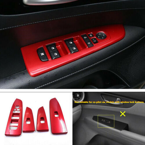 for Kia Forte/k3 2019-2021 Red Interior Door Window Lift Switch Decor Cover Trim