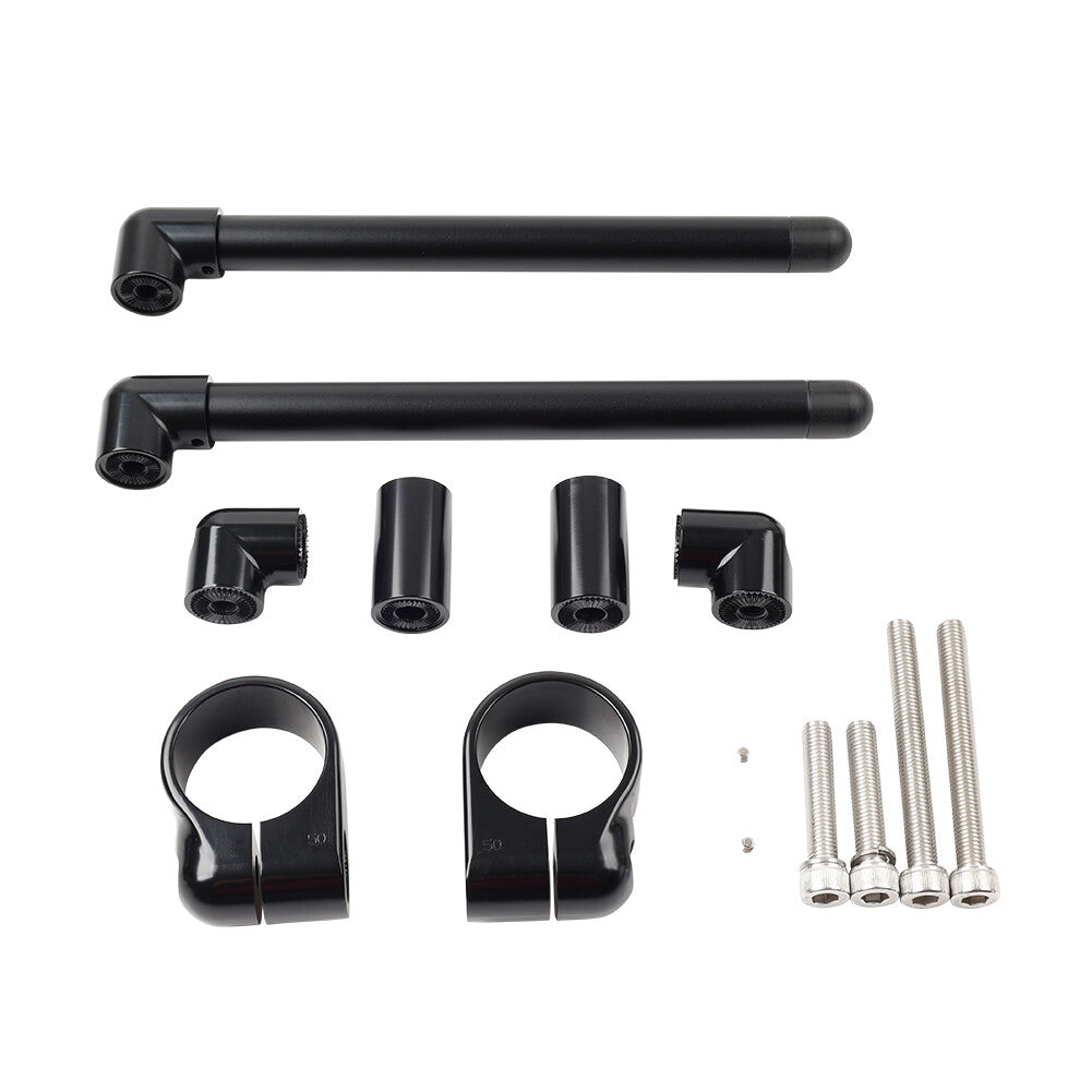 50MM Cafe Racer Bars 7/8 Motorcycle Universal Clip-On Handlebar Fork Tube Black