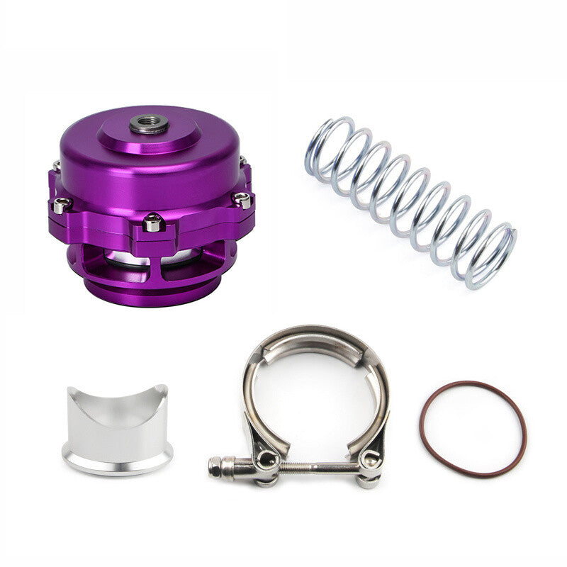 44 mm external exhaust valve, external turbine V-band flange, and 50 mm blow-off valve (BOV)