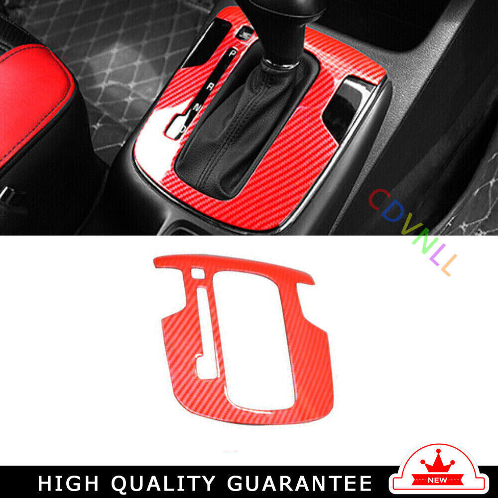 Middle Console Gear Shift Panel Cover Trim for Kia K3 2017-2018 Red Carbon Fiber