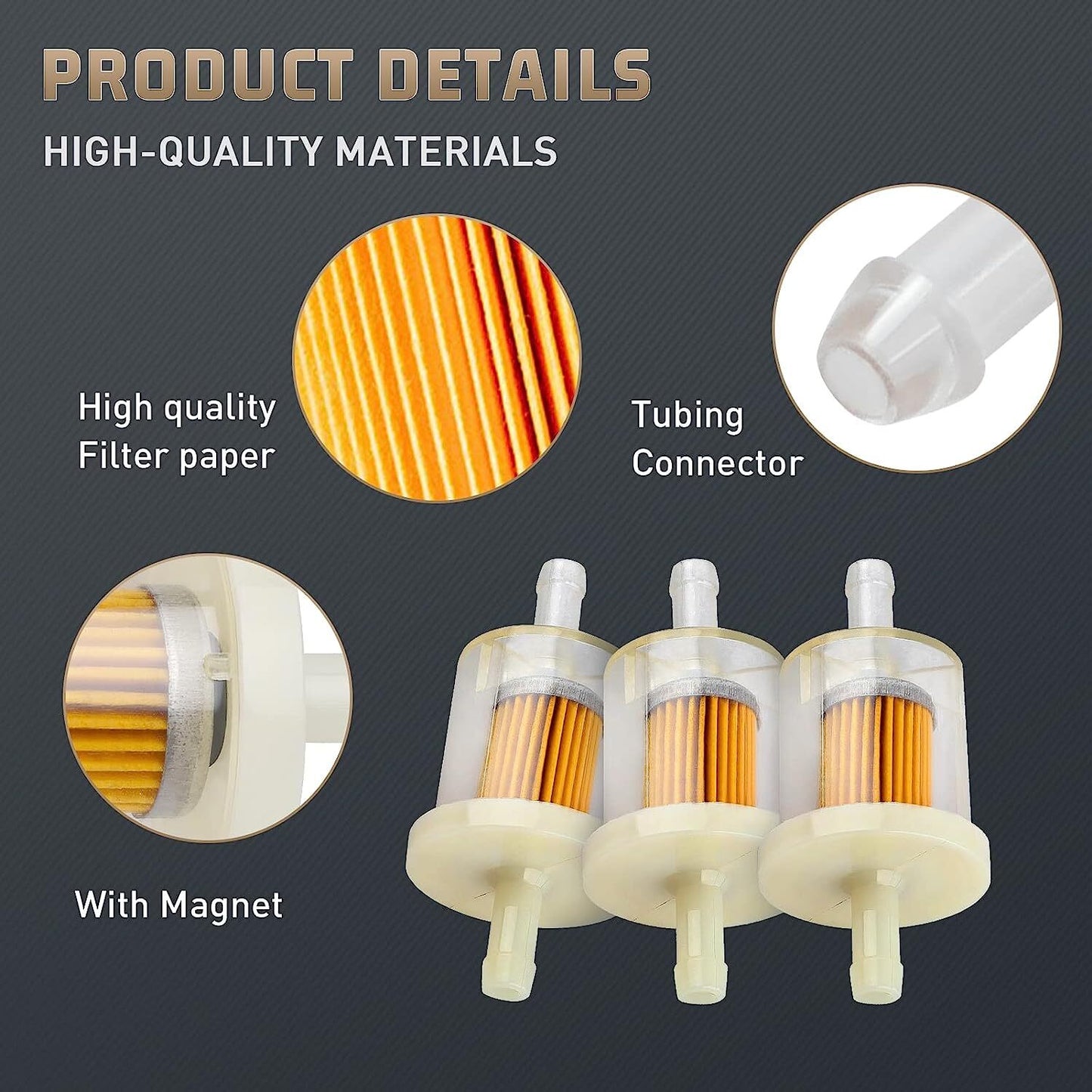5x 493629 1/4 Inline Fuel Filter for Kawasaki 49019-7001 49019-7005 49019-0027
