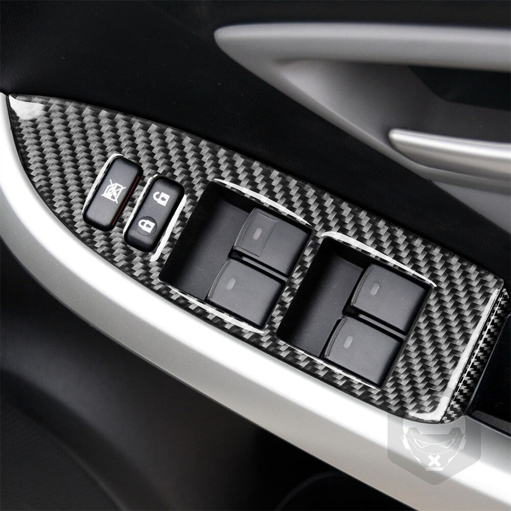 For Toyot@ Prius 2012-15 RHD Window Lift Switch Button Panel Trim Carbon Fiber¡Á8