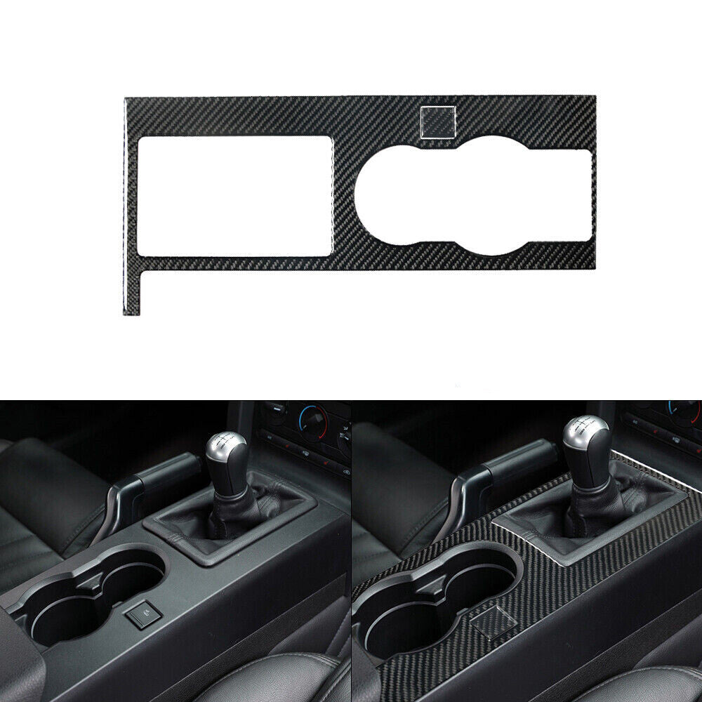 2Pcs Carbon Fiber Gear Shift Panel Cover Trim Sticker for Ford for Mustang 2005-2009