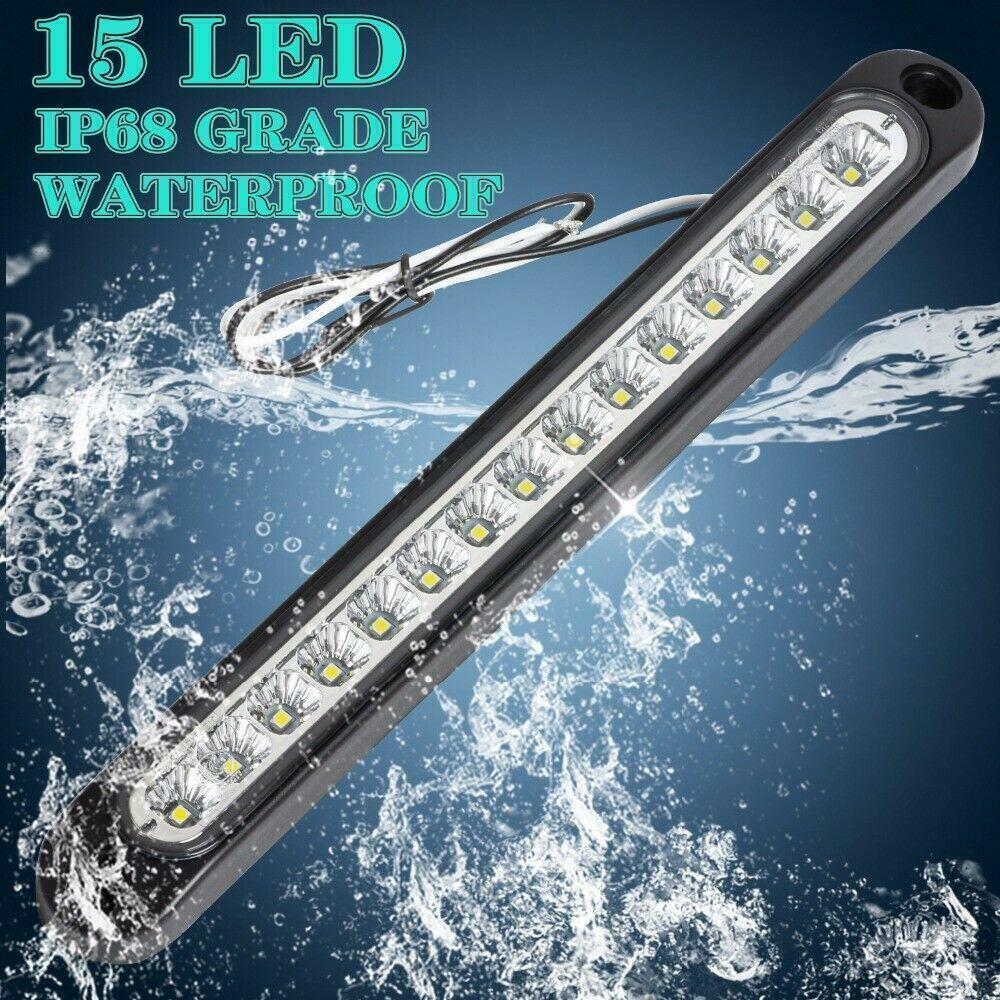 2-8x 15LED Tail Lights UTE STOP Brake Indicator Reverse Slim Truck Trailer Light