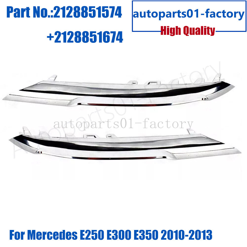 1Pair Front Fog Light Chrome Trim Bezel Fot for Mercedes-Benz E250 E300 E350 10-2013
