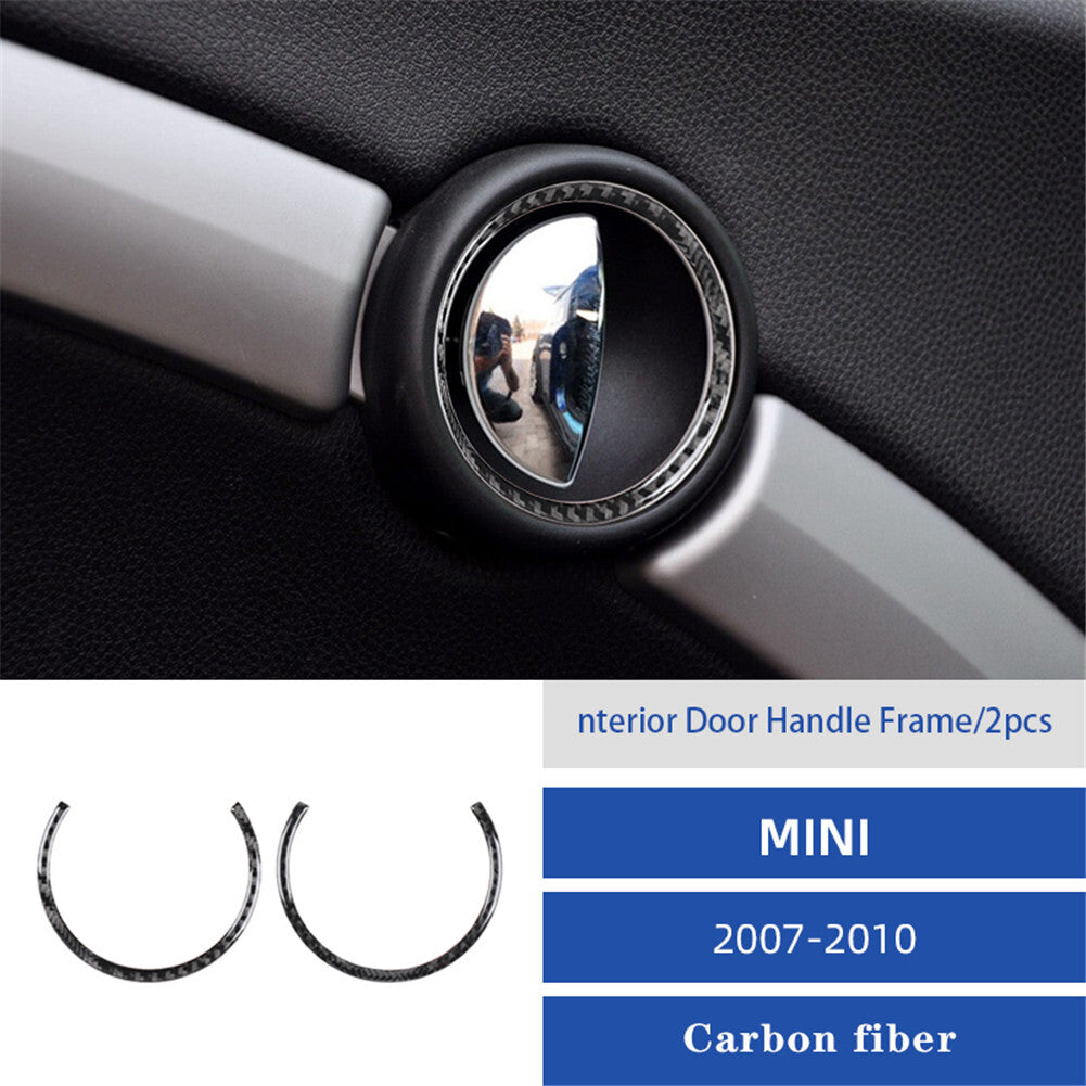 2X Carbon Fiber Car Door Handle Trim for Mini Cooper R55 R56 R57 2007-2011
