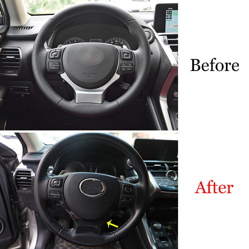 for Lexus NX200t 300h 2015-2021 Carbon Fiber Steering Wheel Sheet Cover Trim 1PC