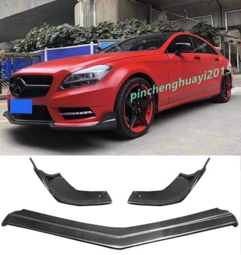 3-piece carbon fiber front bumper lip for Mercedes-Benz CLS63 AMG W218 2012-15