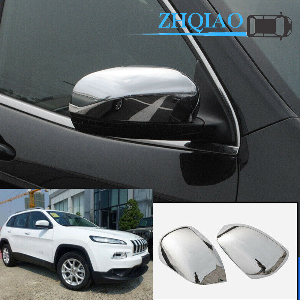 ABS Chrome Car Exterior Rear View Mirror Cover Trim Fits for jeep Cherokee 2014-2020