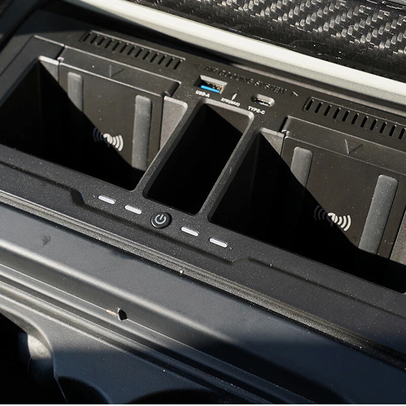 Wireless charger mounting storage box suitable for Land Rover for Defender 90 110 130 2020 - 2023