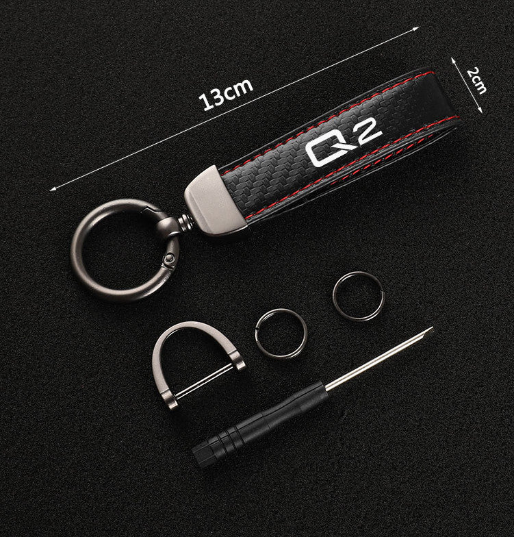 Suitable for Volvo R design car keychain, automatic key ring, suede accessory, gift, black